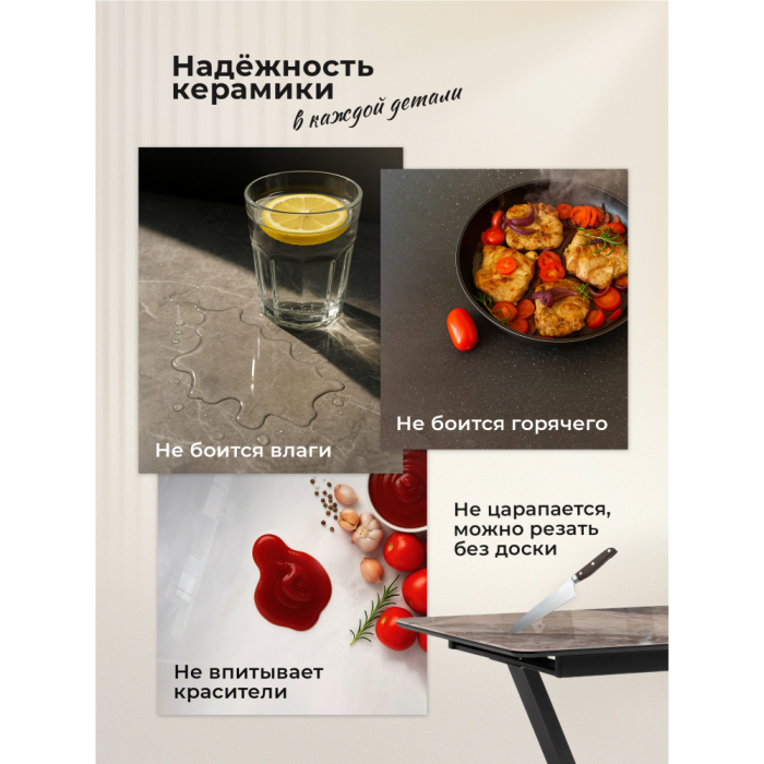 Обеденные столы, Керамический стол Дарвин new 160(220)х89