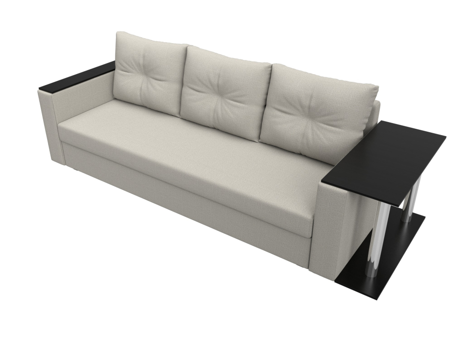 Диваны еврокнижки, Диван прямой Атланта со столом справа, рогожка Амур