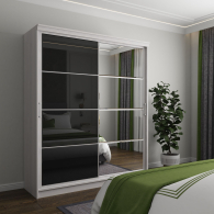 Шкафы-купе, Шкаф-купе Престиж-2 ясень анкор/стекло/зеркало