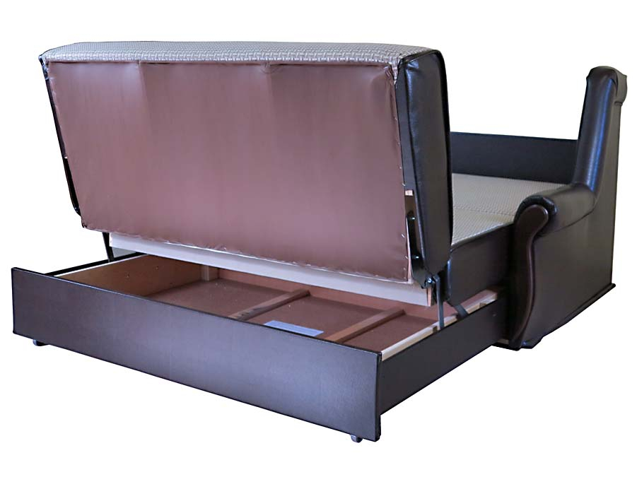 Диваны кровати со спальным местом, Диван-кровать Аккорд М 140, рогожка+иск.кожа