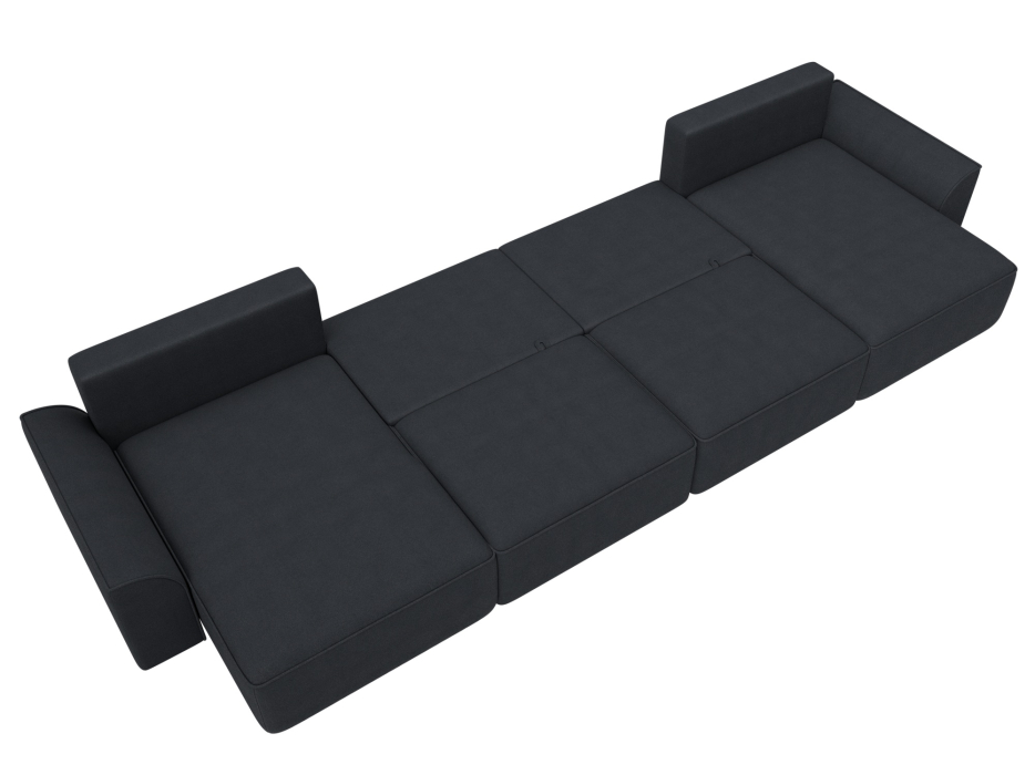 Диваны прямые со спальным местом, Диван п-образный Лига-048 НПБ лонг, замша JOLY