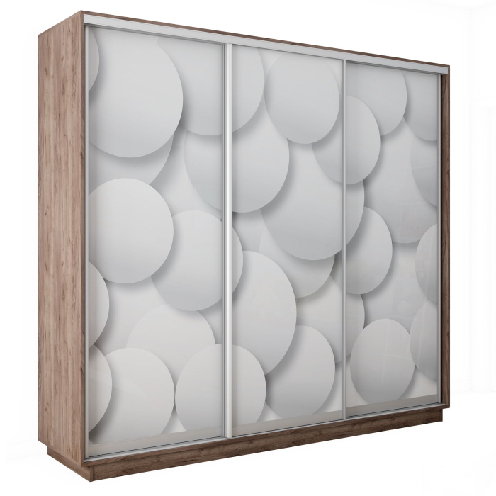 Шкафы-купе 3-х дверные, Шкаф-купе Экспресс 3-х дверный Фотопечать Шары Стекла 210х60х240