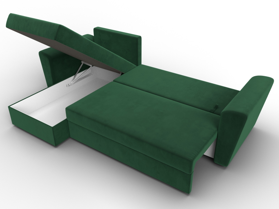 Диваны угловые в гостиную, Угловой диван Амстердам Лайт левый угол, велюр