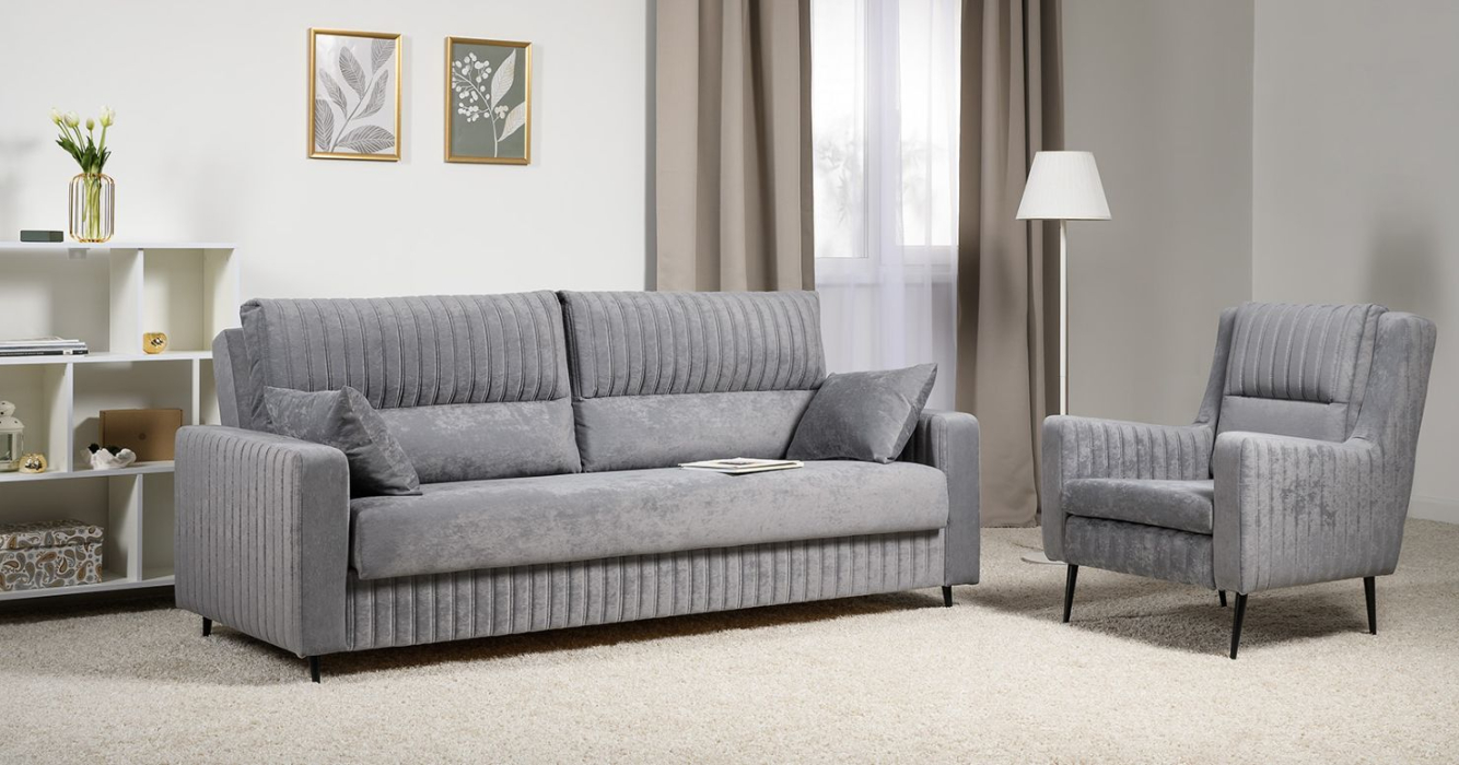 Диваны с ящиком для белья, Диван прямой Изабель