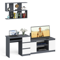 Прямые компьютерные столы, МС-6 стол ящики справа с тумбой Мори 1200-1 и полкой на 900