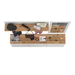 Три обувницы с зеркалом и вешалками для одежды Октава