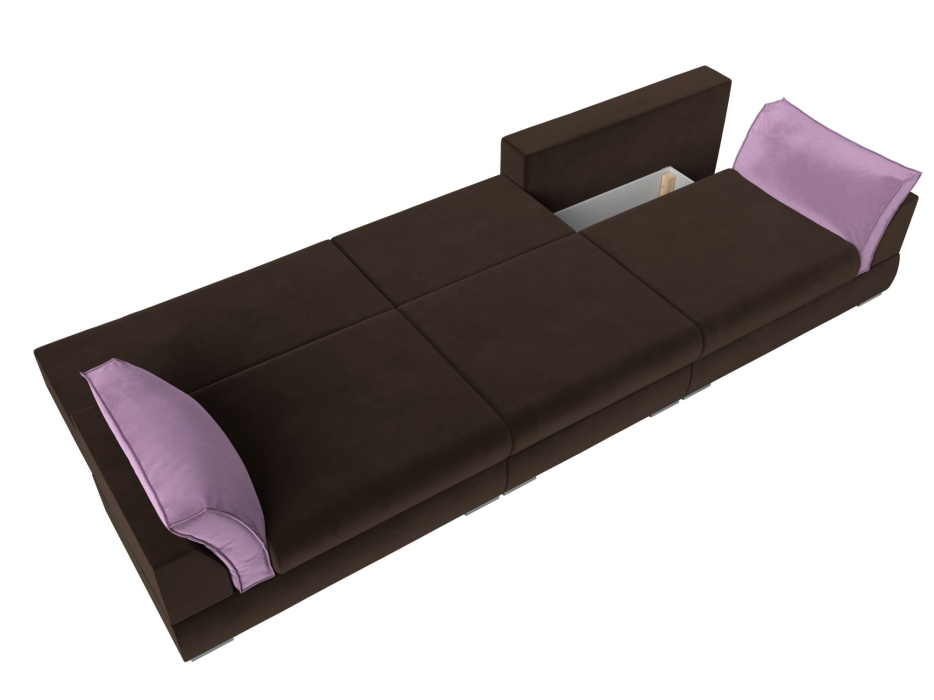 Диваны с ящиком для белья, Прямой диван Пекин Long, микровельвет