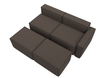 Диван угловой модульный Лига-063 угол правый, рогожка Амур