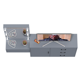 Комод с дверками и ящиками 122-1204 и косметический столик навесной с подсветкой