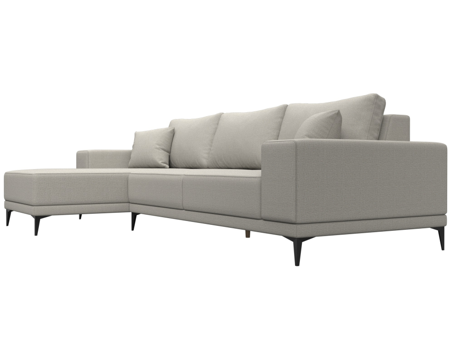 Диваны угловые в гостиную, Диван угловой Льюес левый, рогожка Амур