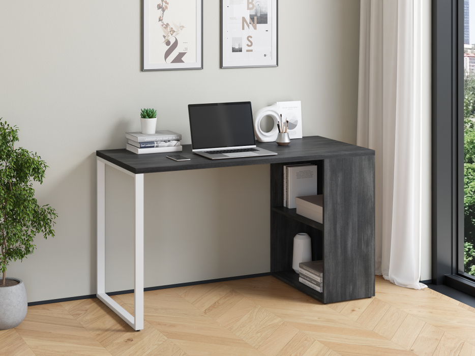 Прямые компьютерные столы, Стол учебный Айсберг Лофт Белый