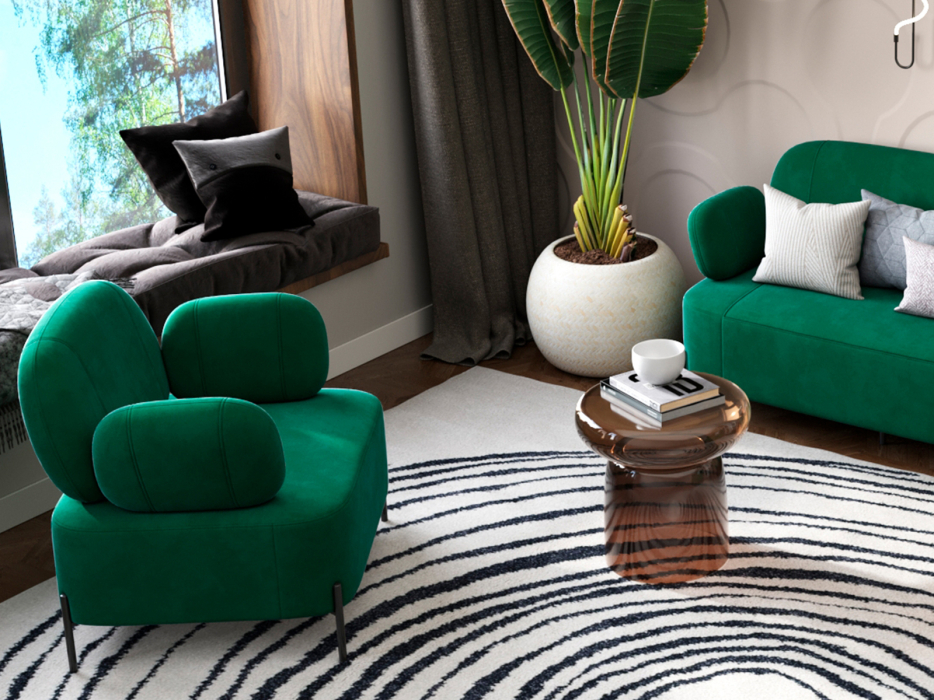 Кресло для отдыха, Кресло STOOL GROUP Кэнди с подлокотниками Велюр