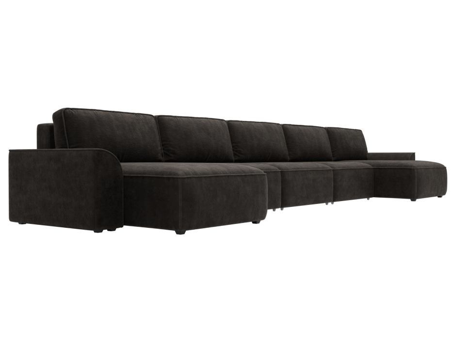 Диваны еврокнижки, Диван П-образный Лига-048 НПБ МегаЛонг, велюр BRUT