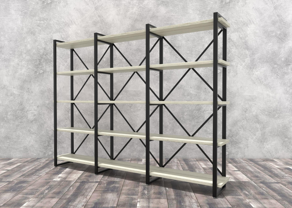 Стеллажи, Стеллаж Айсберг Лофт 240х182-4 черный