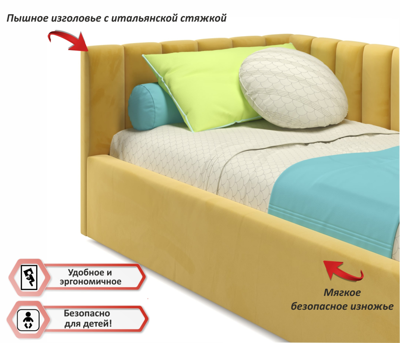 Детские кровати, Мягкая кровать-тахта Milena 900 c подъемным механизмом