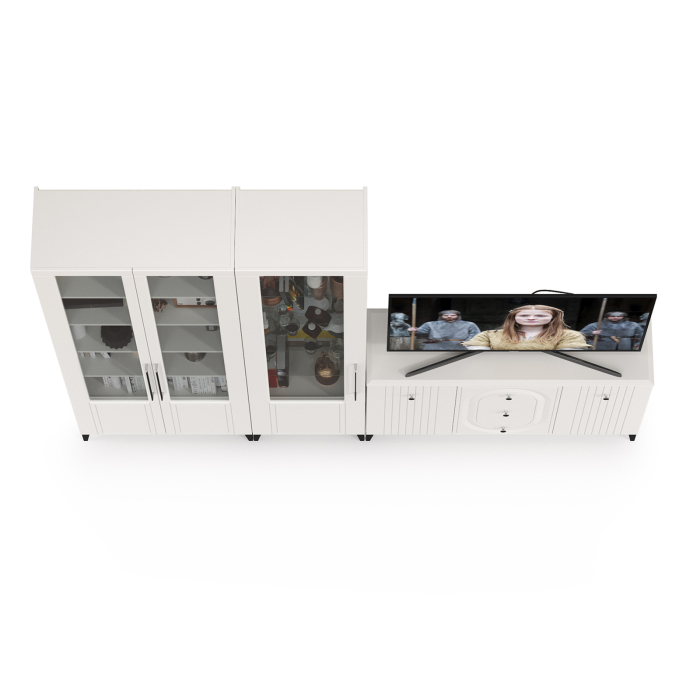 Стенки для гостиной, Широкий сервант и комод под ТВ-аппаратуру Валенсия № 114