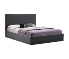 Мягкая кровать, Двуспальная кровать ЛУТОН 180х200, с подъемным механизмом, велюр