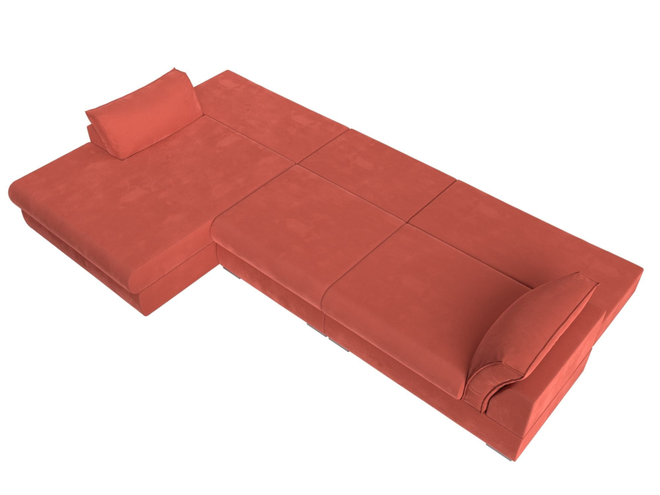 Диваны угловые в гостиную, Угловой диван Пекин Long угол левый, НПБ, микровельвет