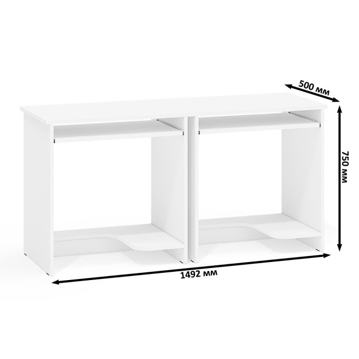 Прямые компьютерные столы, Два стола компьютерных Мебельный двор СК 11-1