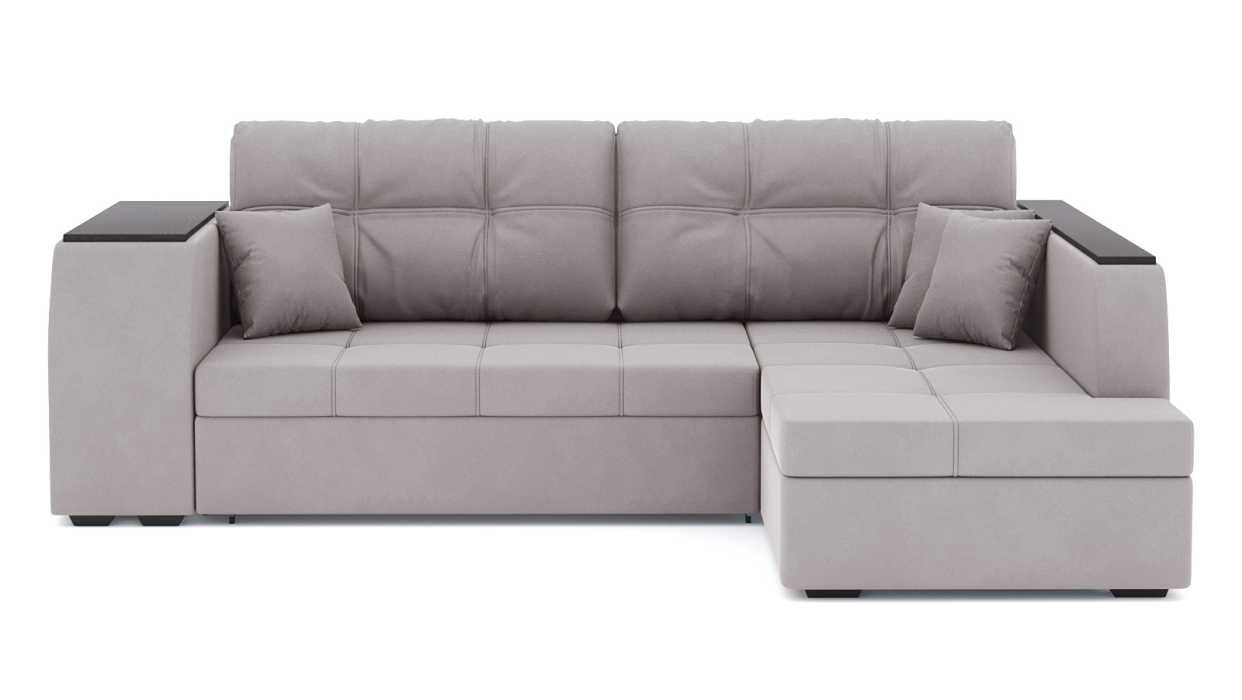 Диваны угловые в гостиную, Диван-кровать угловой Брюссель дельфин, велюр