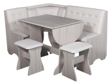 Кухонные уголки, Кухонный уголок Стиль 1Л (со столом СТ-2У) Ясень шимо светлый / экокожа