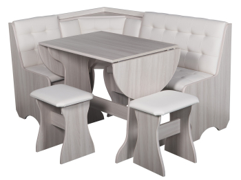 Кухонный уголок Стиль 1Л (со столом СТ-2У) Ясень шимо светлый / экокожа