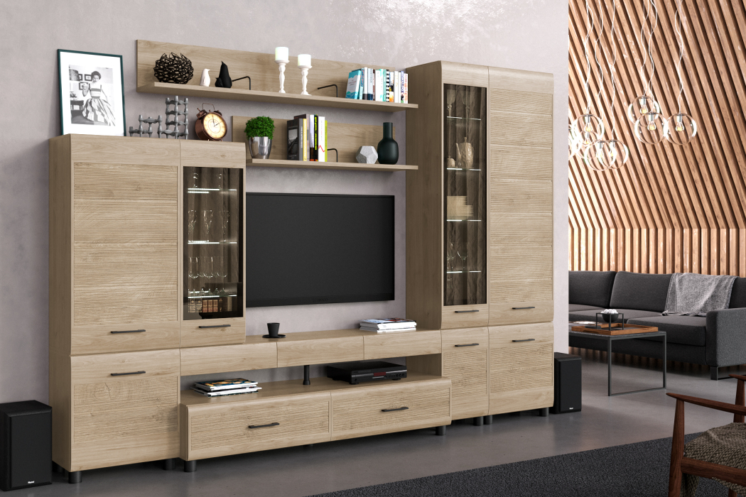 Стенки для гостиной, Модульная гостиная Камелия композиция 2