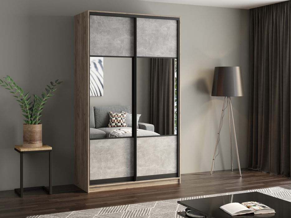 Шкафы-купе, Шкаф купе 2-х дверный АЙСБЕРГ  ЛОФТ 120 комбинированный