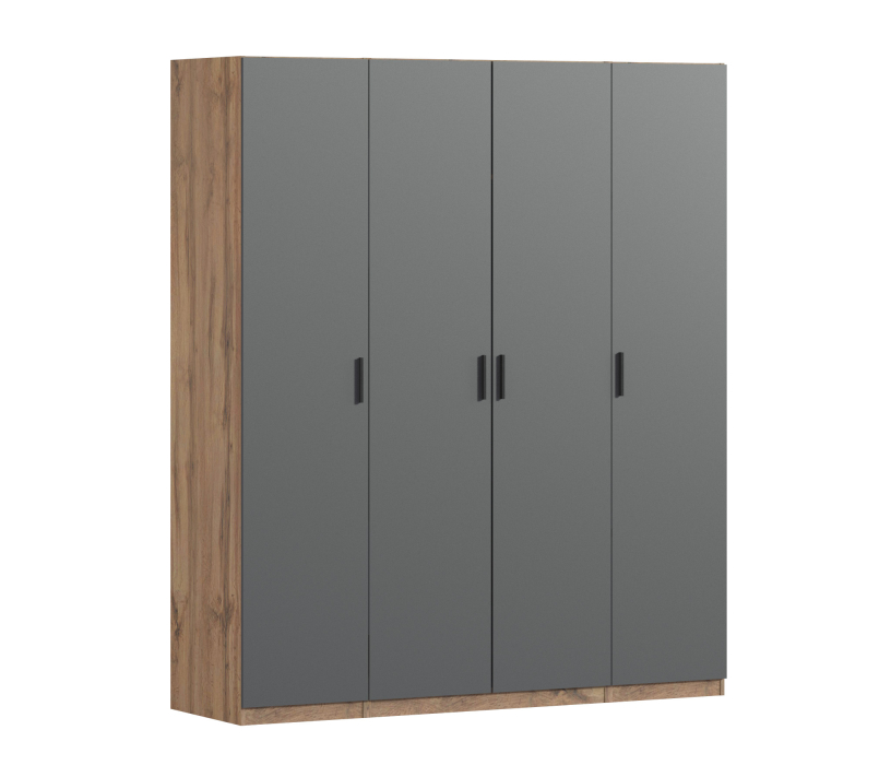 Для одежды, Шкаф четырехдверный Макс 2000 мм, вариант №3 (ЛДСП, корпус дуб вотан)