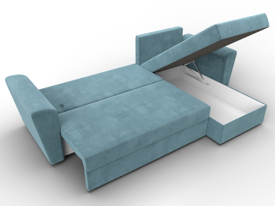 Диваны угловые в гостиную, Угловой диван Амстердам Лайт правый угол, велюр