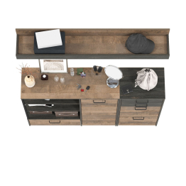 Обувница Трувор с широким комодом и навесной полкой