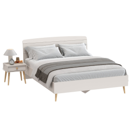 Кровать двухместная Афина 4-22901 с прикроватной тумбочкой