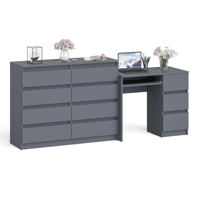 Компьютерные столы, Комод Мори МК1200 8-мь ящиков со столом компьютерным МС-6 правым