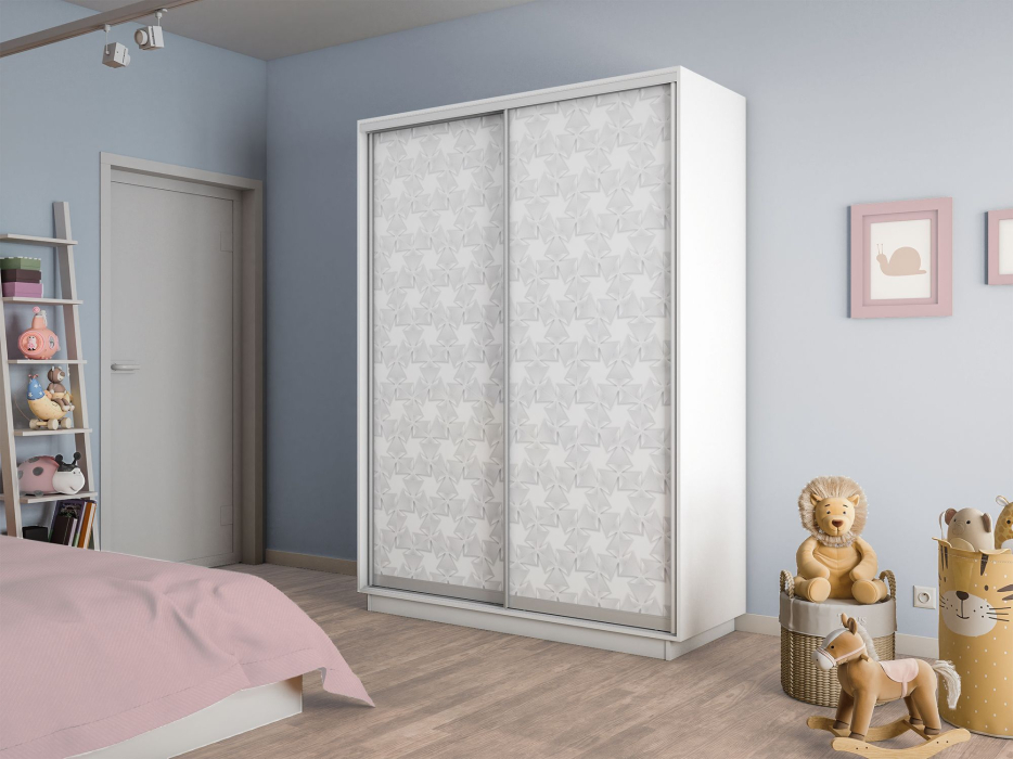 Шкафы-купе 2-х дверные, Шкаф-купе Экспресс 2-х дверный Фотопечать Калейдоскоп Стекла 120х45х220