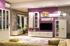 Стенки для гостиной, Модульная гостиная Грейс композиция 8  Снежный Ясень