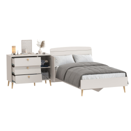 Кровать полутораспальная на 1200 Афина и комод на ножках