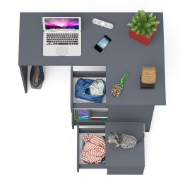 Угловой компьютерный стол Мори МС-16 правый с тумбой ТМП400