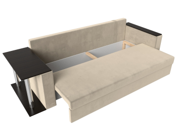 Диван прямой Атланта со столом слева, микровельвет