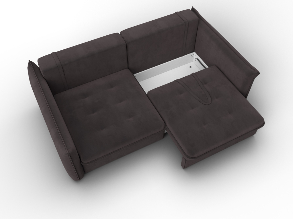 Диваны еврокнижки, Диван прямой Лига-100 НПБ, велюр SEVEN