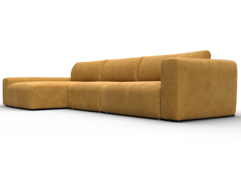Диван угловой Лига-066 НПБ Лонг угол левый, велюр BRUT