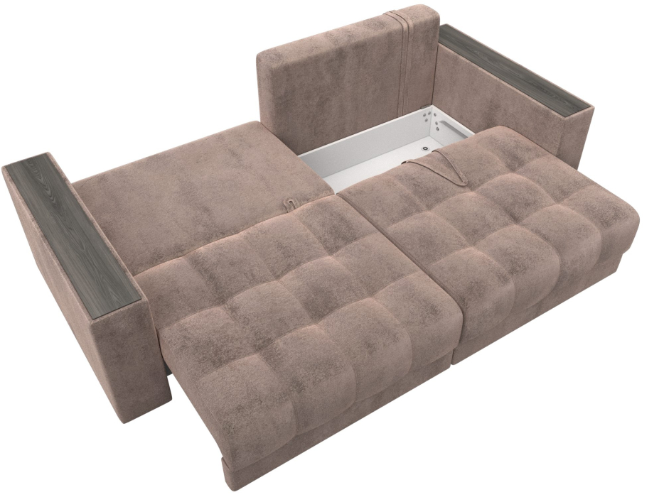 Диваны еврокнижки, Диван прямой с декором Лига-049 НПБ, велюр TOWER