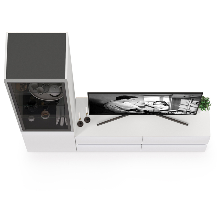 Стенки для гостиной, Гостиная Сидней № 09 с фасадами стекло