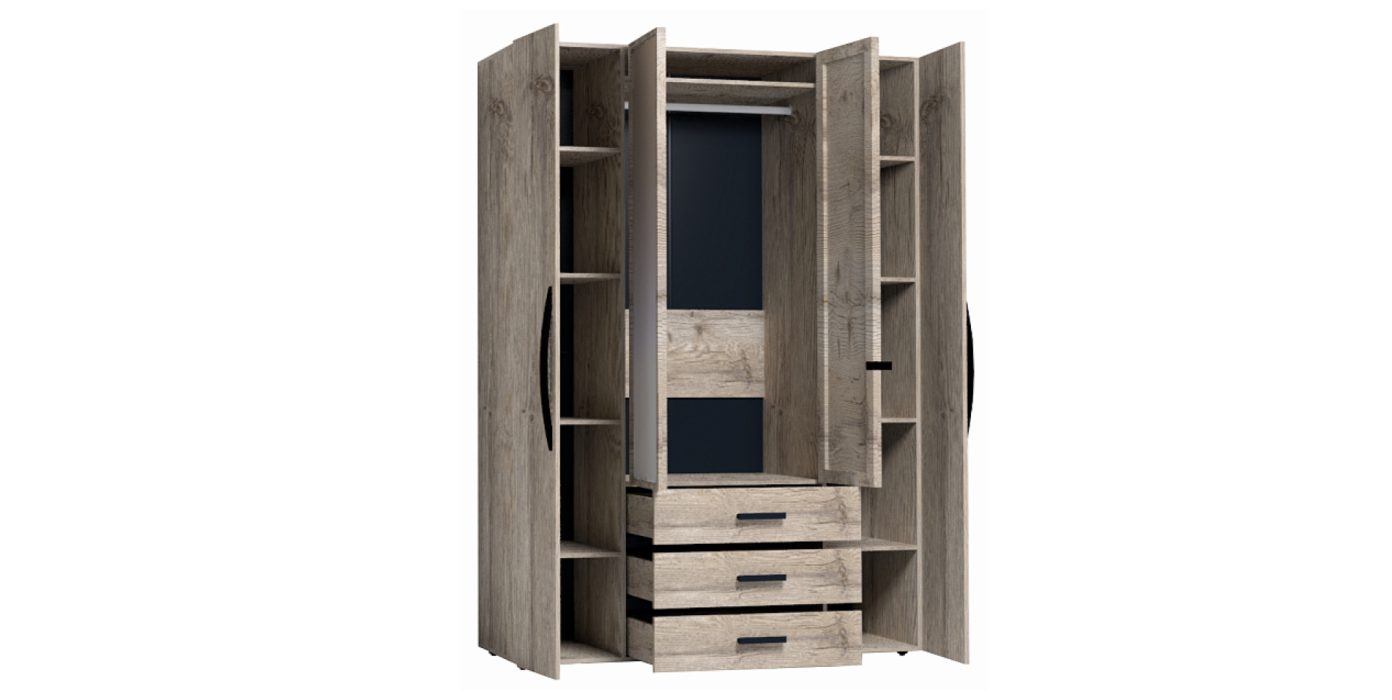 Шкафы распашные, Модульная система Nature (модуль 555) Шкаф для одежды и белья
