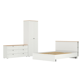 Кровать со спальным местом 1600х2000 с ортопедическим основанием и платяной шкаф с комодом Остин 16.240