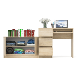 Компьютерный стол три ящика слева с тумбой 900 Мори