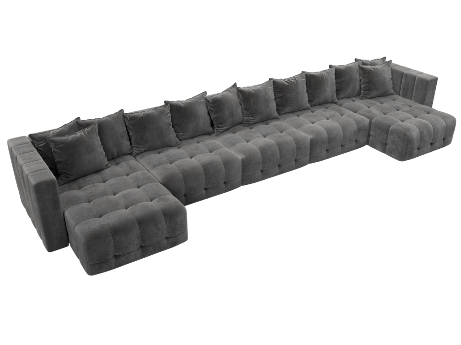Дизайнерские диваны для гостиной, Диван П-образный Лига-052 НПБ МегаЛонг, велюр TOWER