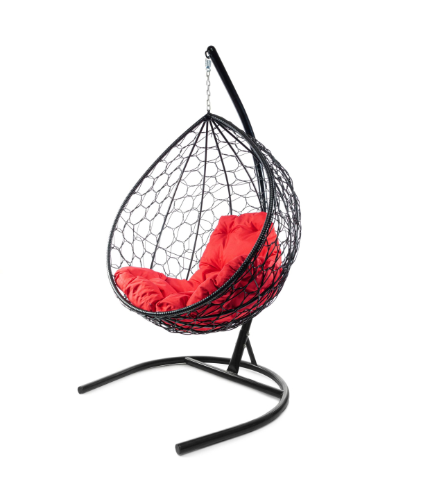 Подвесные кресла, Подвесное кресло КАПЛЯ с ротангом чёрное