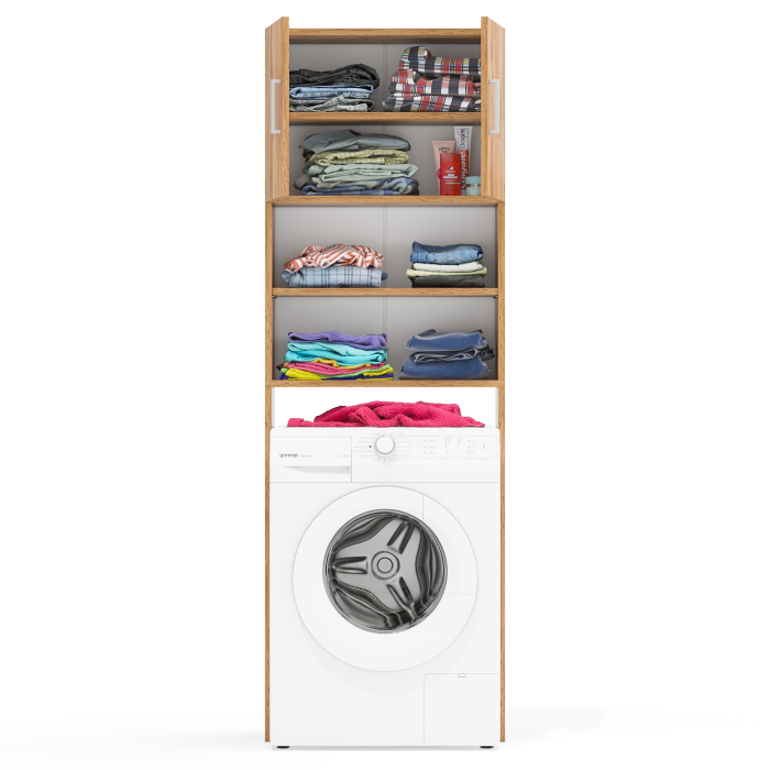 Пеналы, Шкаф для стиральной машинки в ванную с полками и дверками РВК
