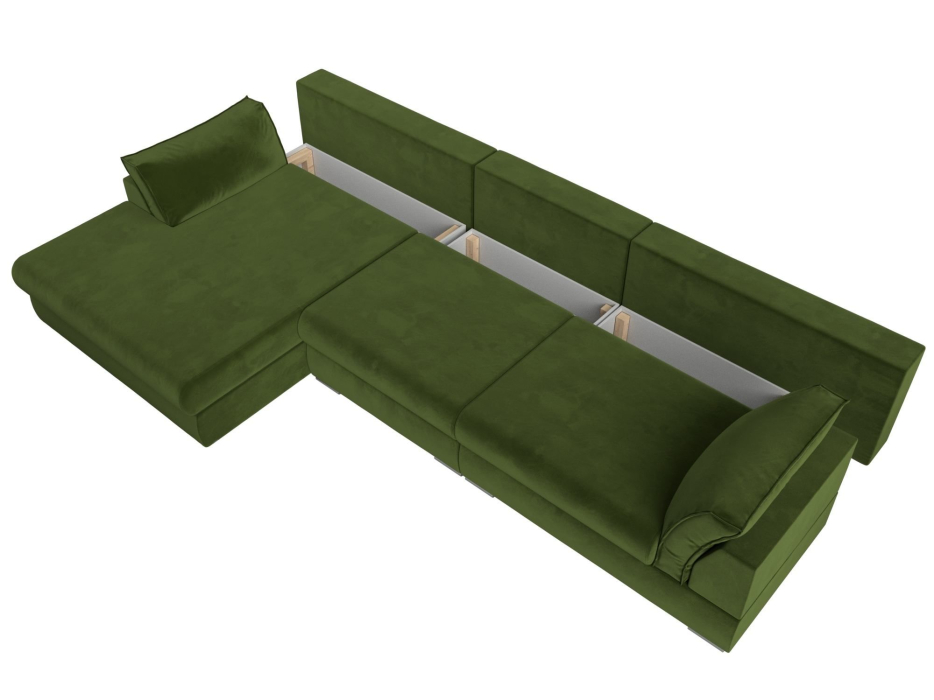 Диваны угловые в гостиную, Угловой диван Пекин Long угол левый, НПБ, микровельвет