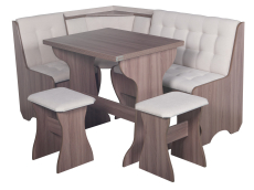 Кухонные уголки, Кухонный уголок Стиль 1Л (со столом СТ3) Ясень шимо темный / велюр